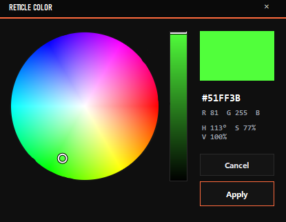 Reticon color picker